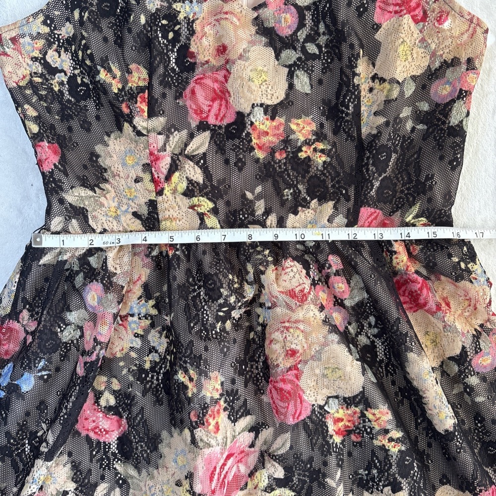 American Rag Floral Fit & Flare Sleeveless Dress Women's Large Floral Sheer - Picture 4 of 8